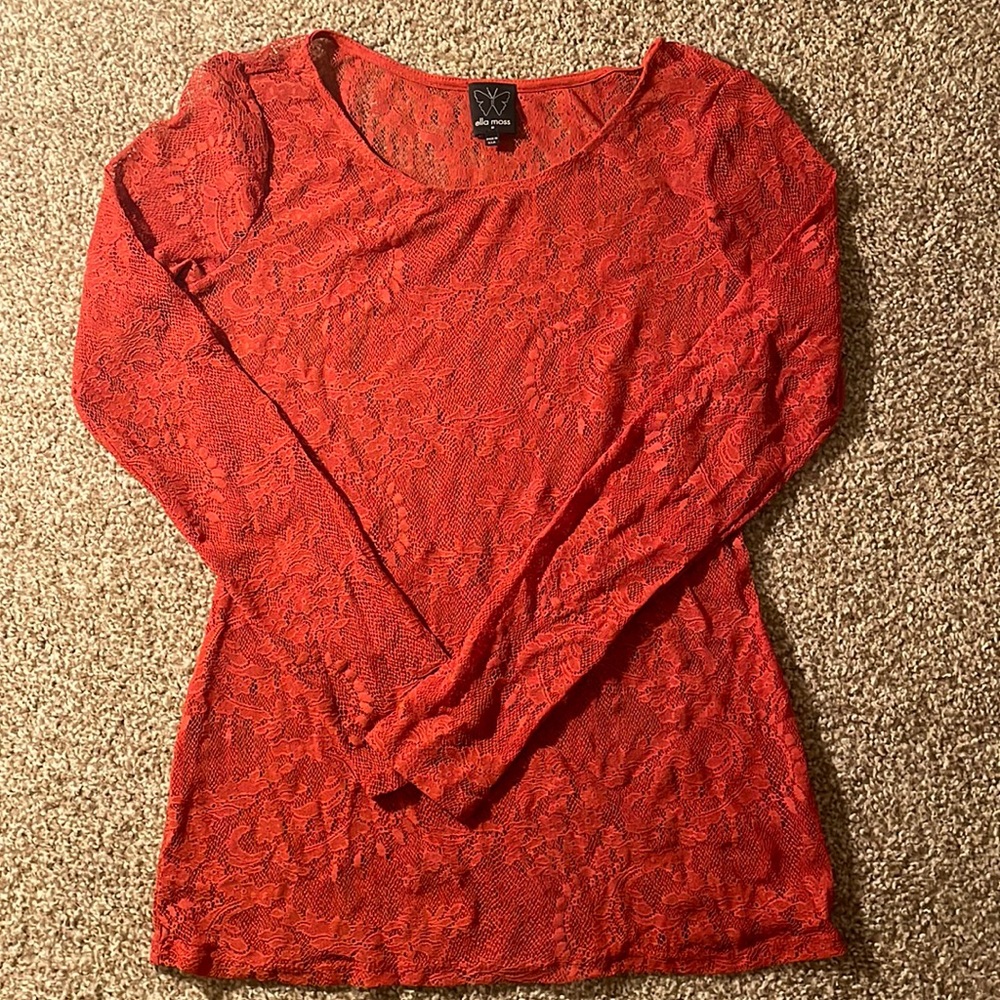 Ella Moss Long Sleeve Lace Top